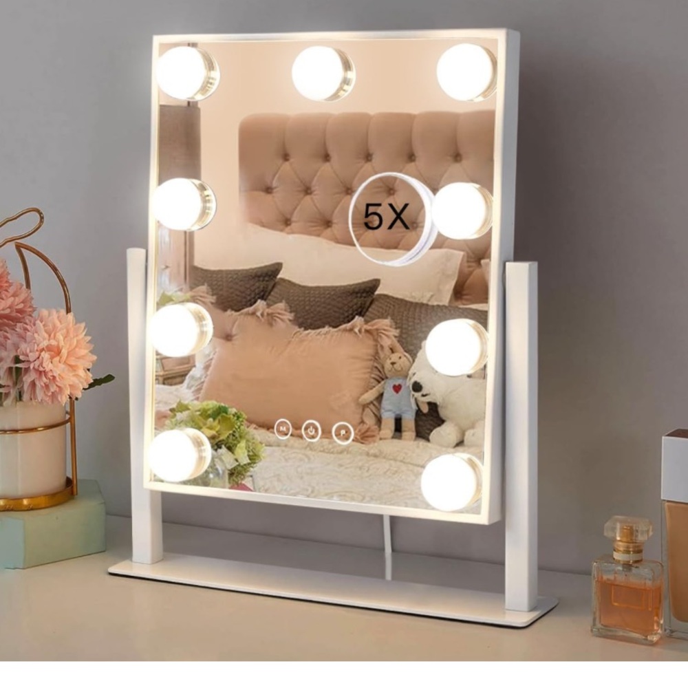 Black Vanity Mirror with Lights